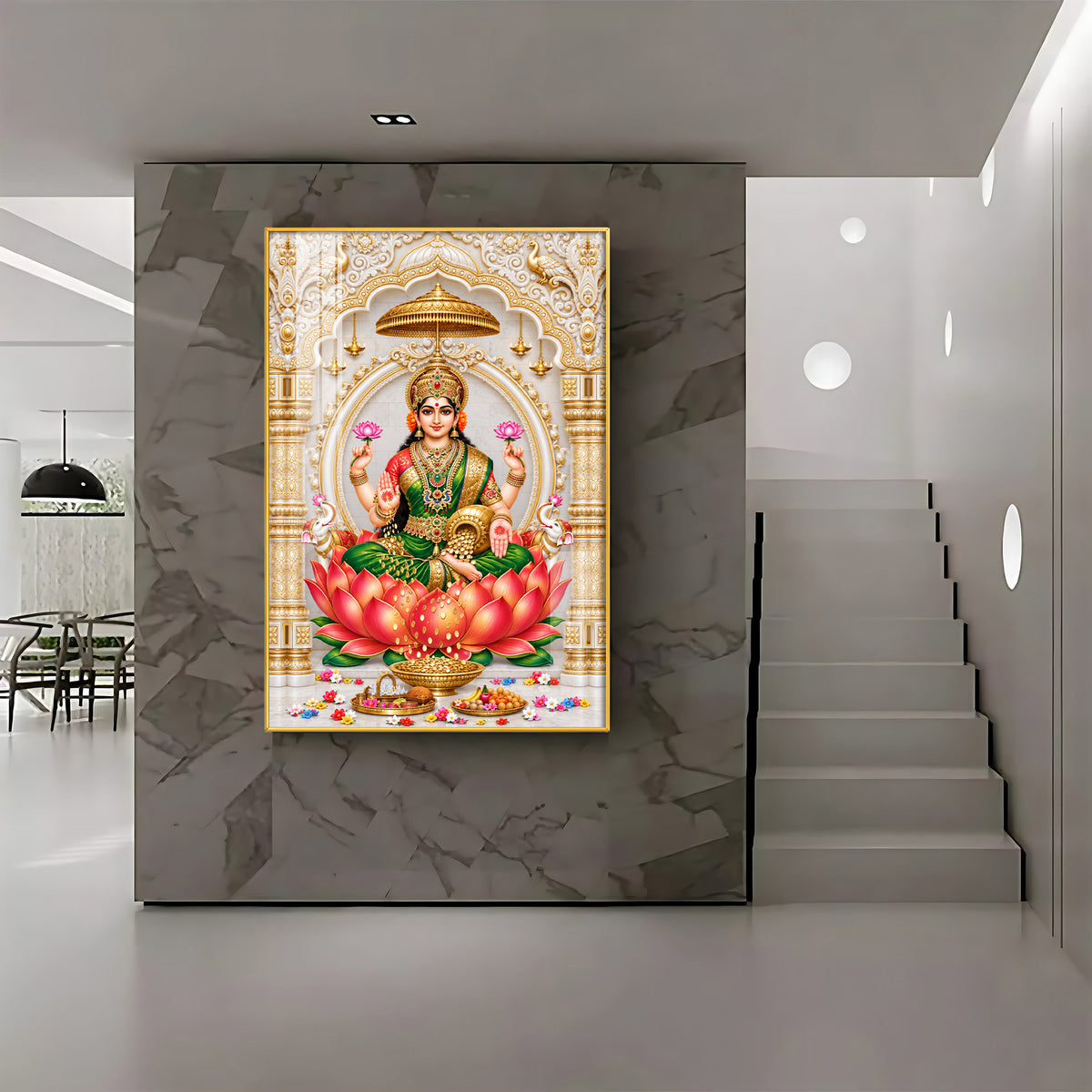 Divine Dhan Lakshmi Premium Acrylic Vertical Wall Art