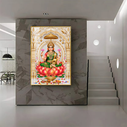 Divine Dhan Lakshmi Premium Acrylic Vertical Wall Art