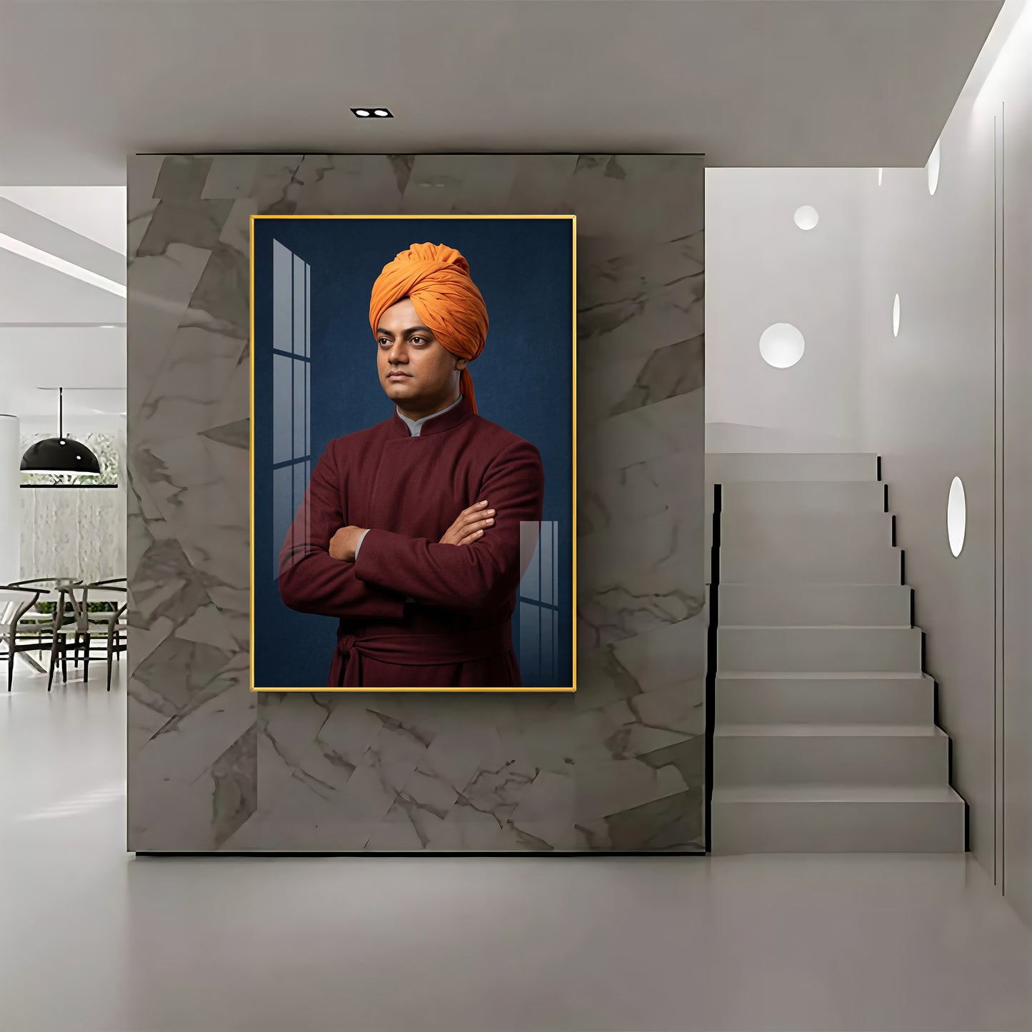 Shri Swami Vivekanand Premium Acrylic Vertical Wall Art