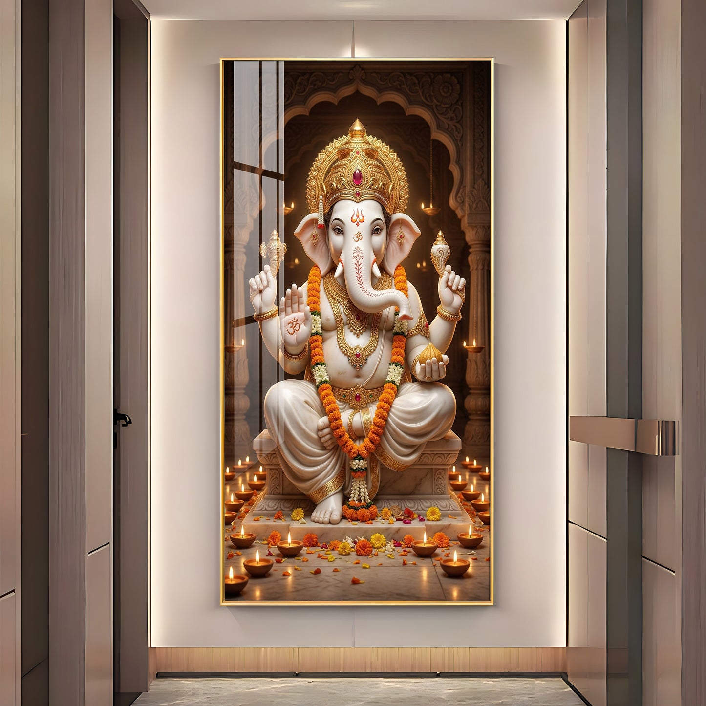 Ganesh Ji Eternal Wisdom Premium Acrylic Vertical Wall Art