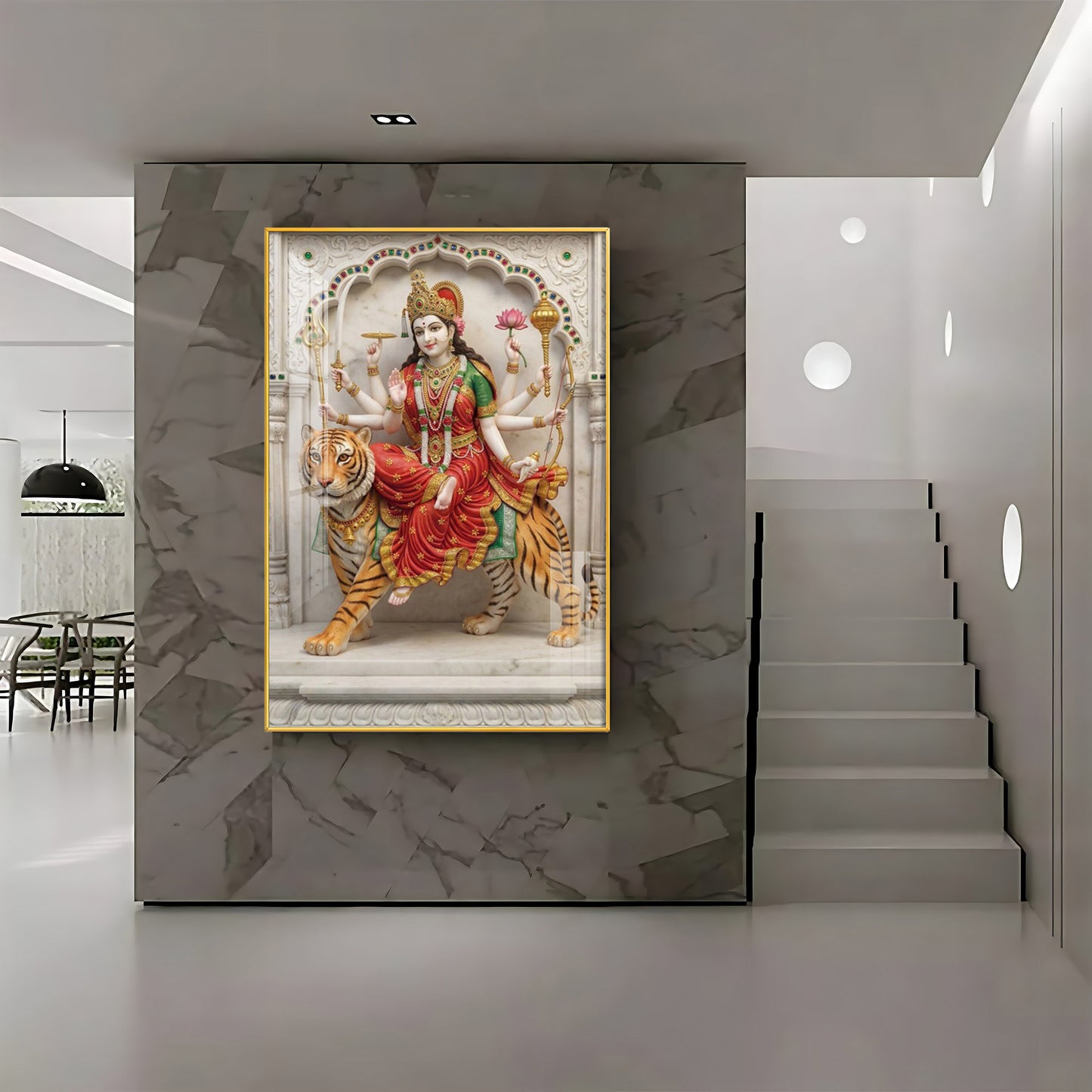 Divine Serenity Of Maa Durga Premium Acrylic Vertical Wall Art