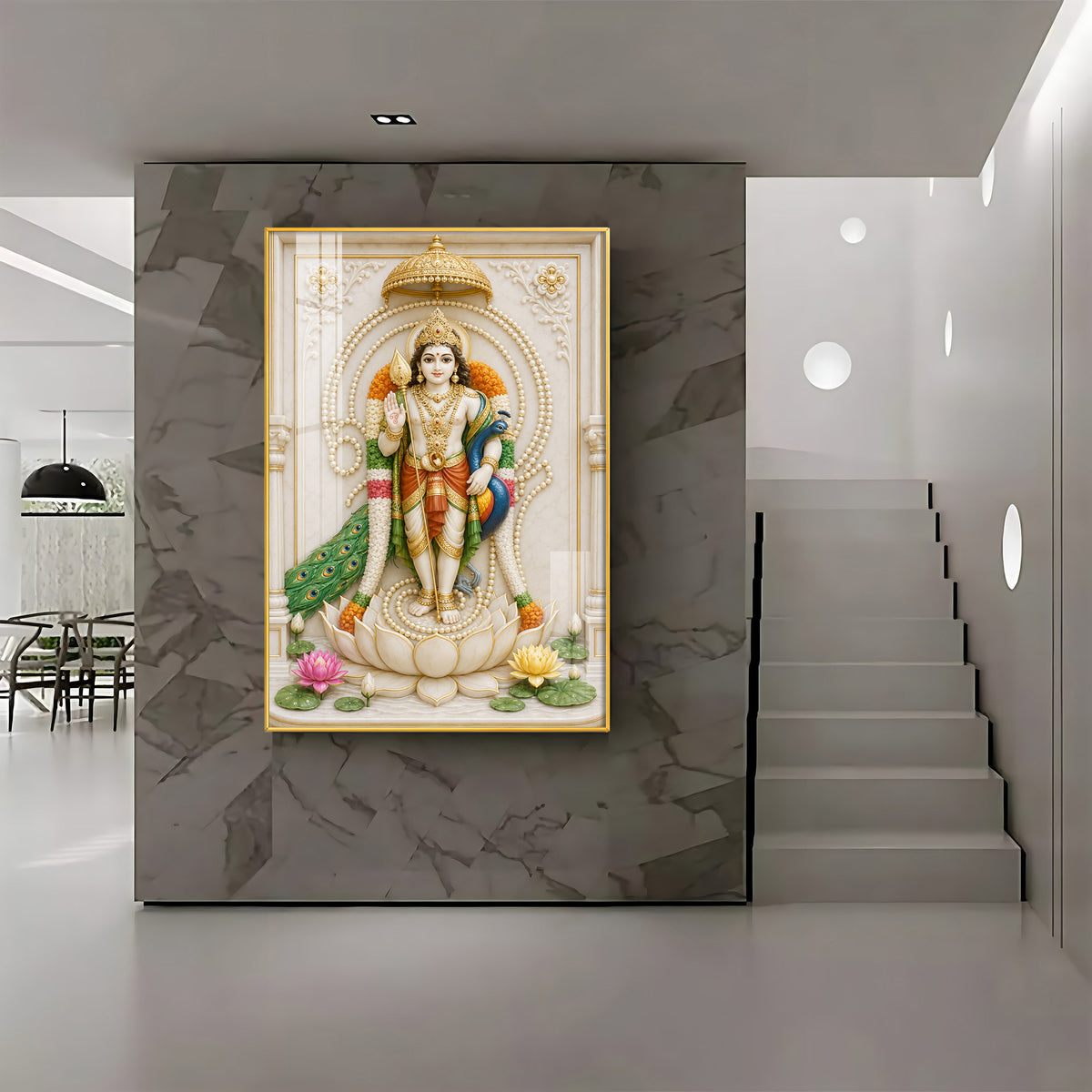 Divine Karthikeya Premium Acrylic Vertical Wall Art