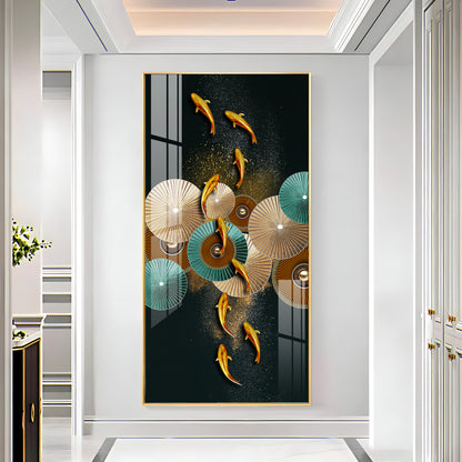 Serene Koi Fish Premium Acrylic Vertical Wall Art