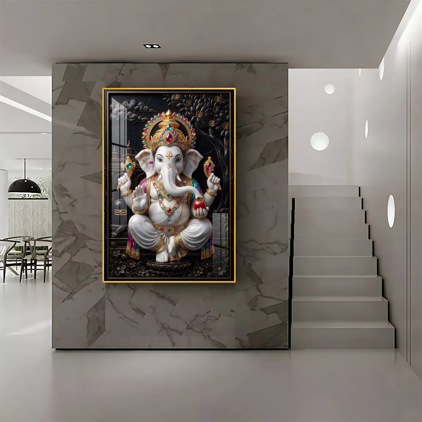 Hindu Lord Ganpati Ji Premium Acrylic Vertical Wall Art