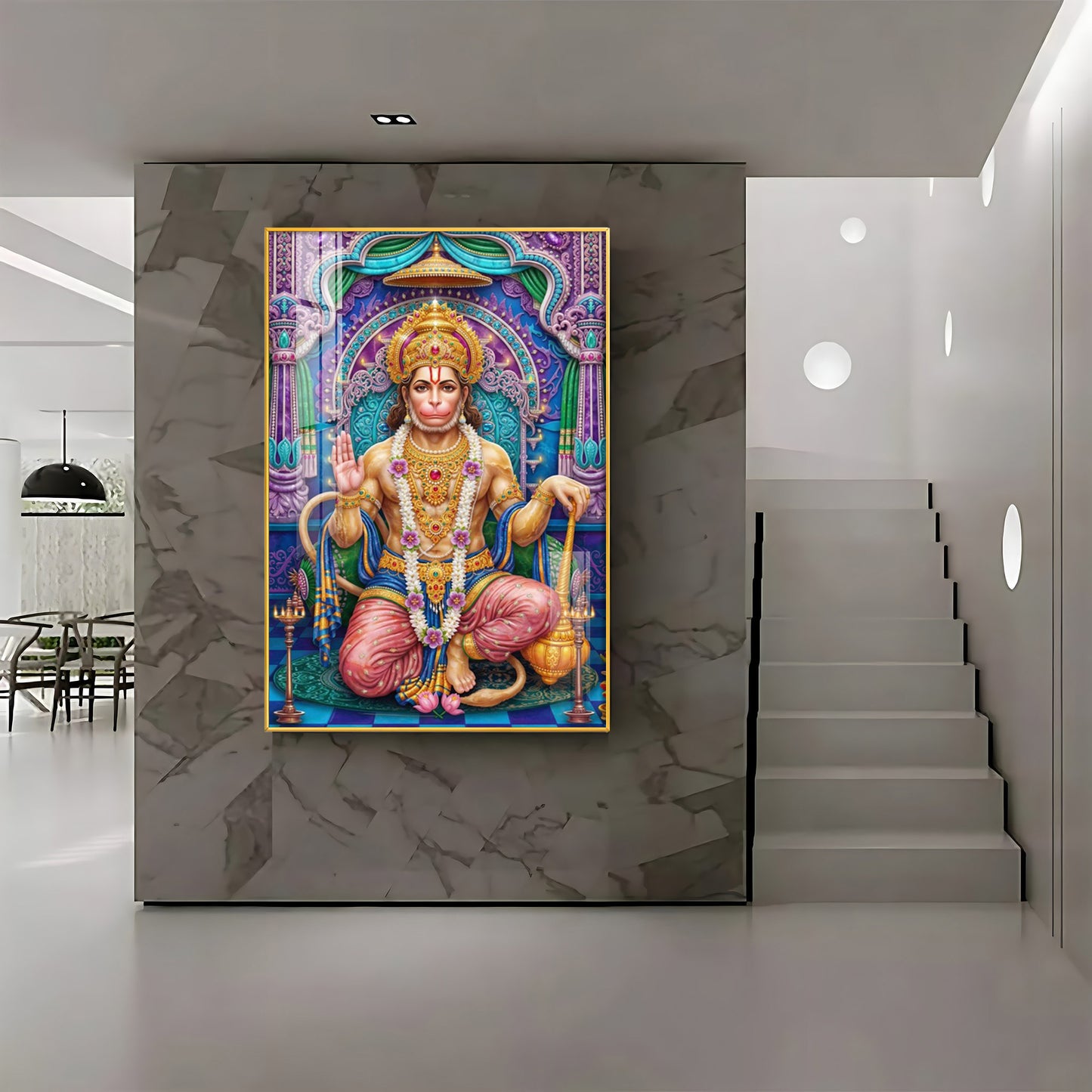 Divine Bajrangbali Premium Acrylic Vertical Wall Art