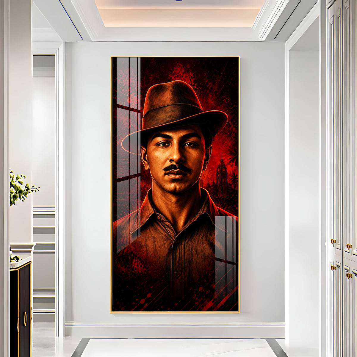 Revolutionary Shaheed Bhagat Singh Premium Acrylic Vertical Wall Art