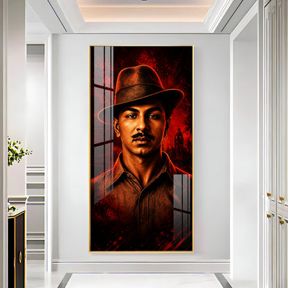 Revolutionary Shaheed Bhagat Singh Premium Acrylic Vertical Wall Art