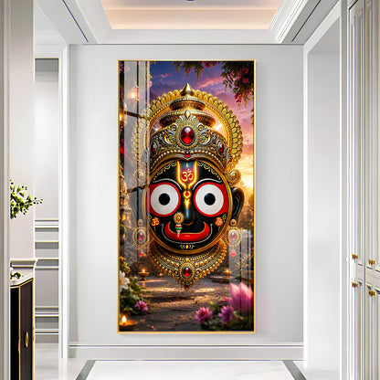 Lord Jagannath Face Premium Acrylic Vertical Wall Art