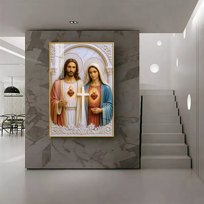 Divine Jesus & Mother Mary Premium Acrylic Vertical Wall Art