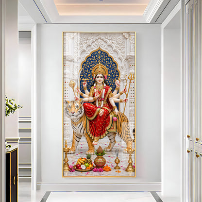 Elegant Durga Mata Premium Acrylic Vertical Wall Art