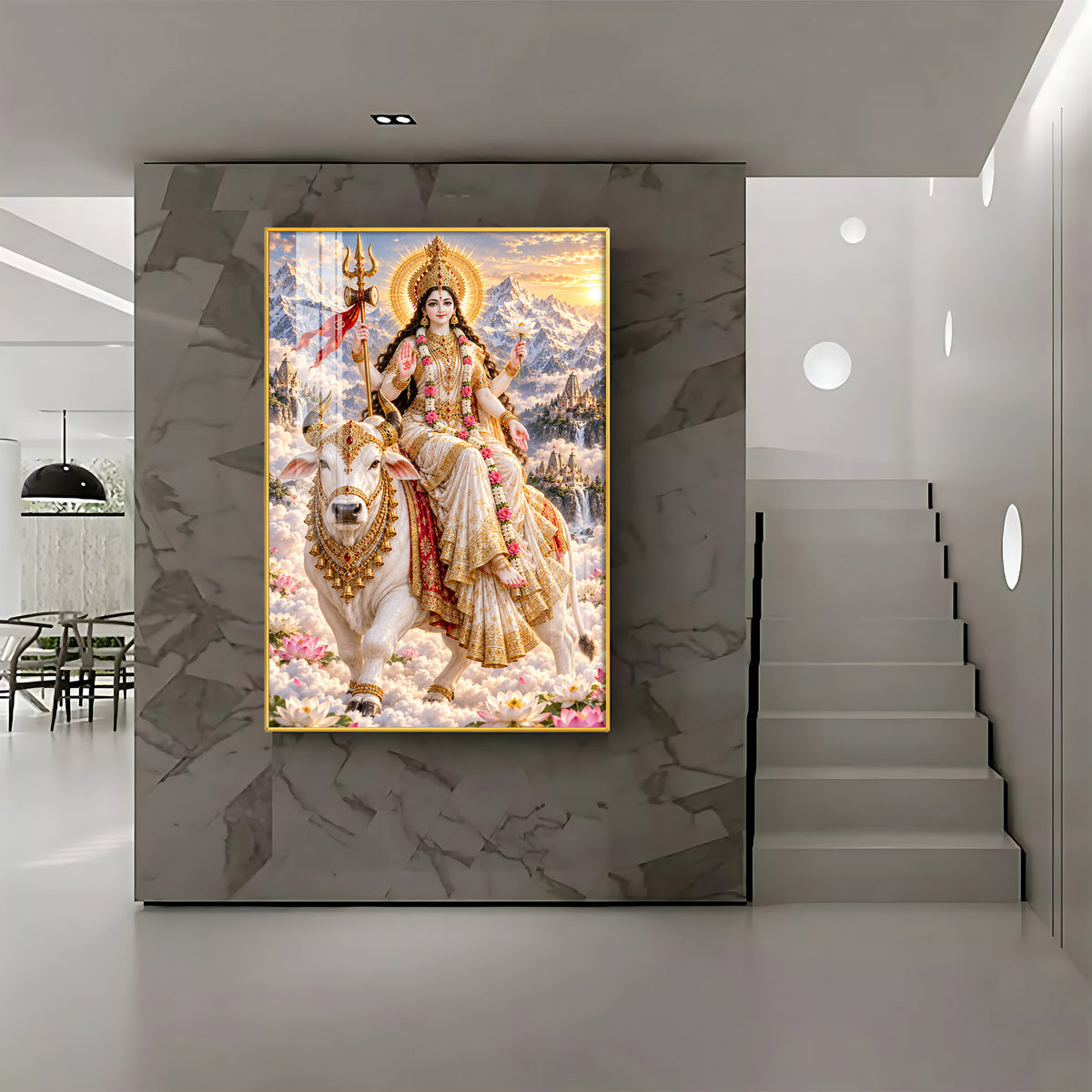 Divine Maa Shailputri Premium Acrylic Vertical Wall Art