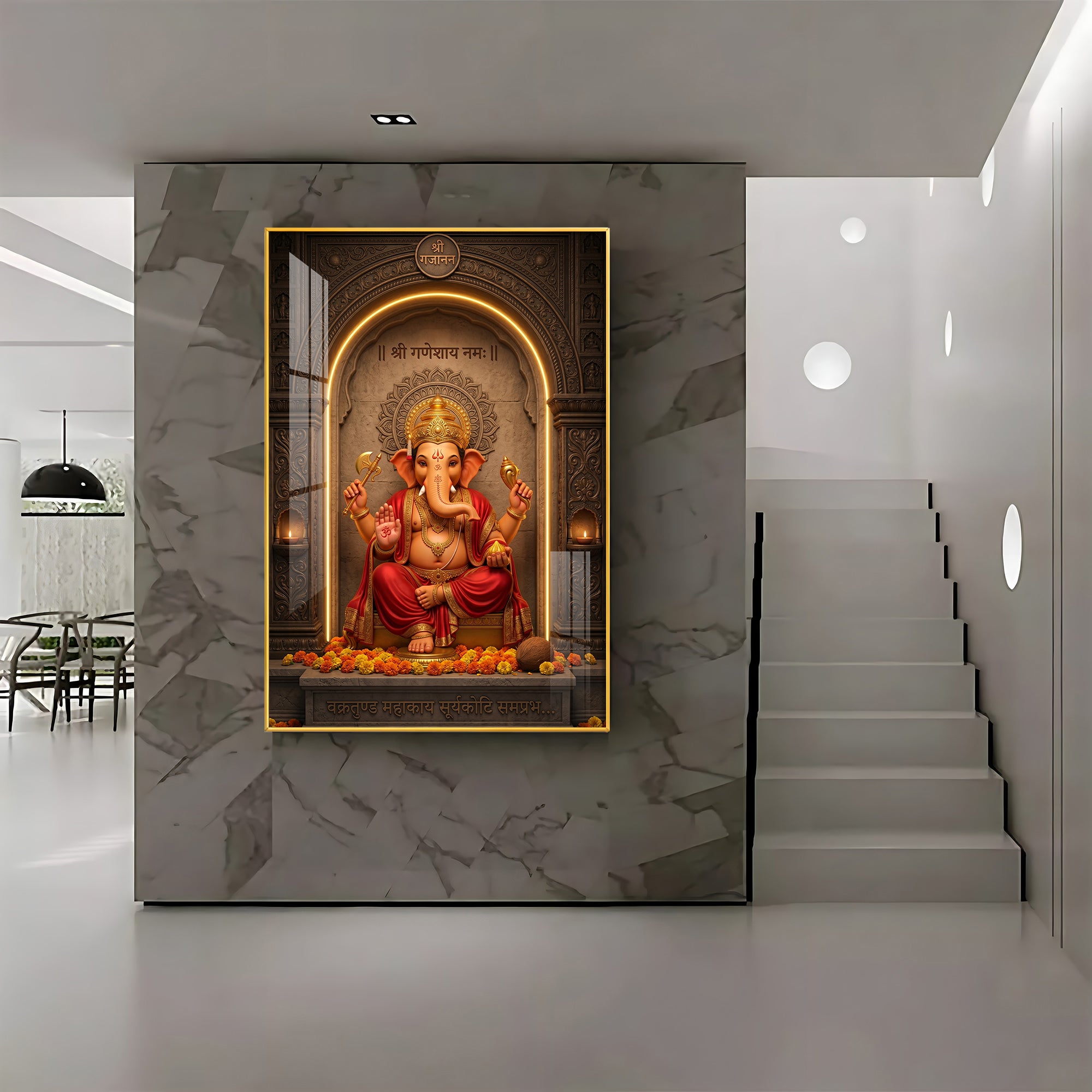 Divine Ganpati Bappa Premium Acrylic Vertical Wall Art