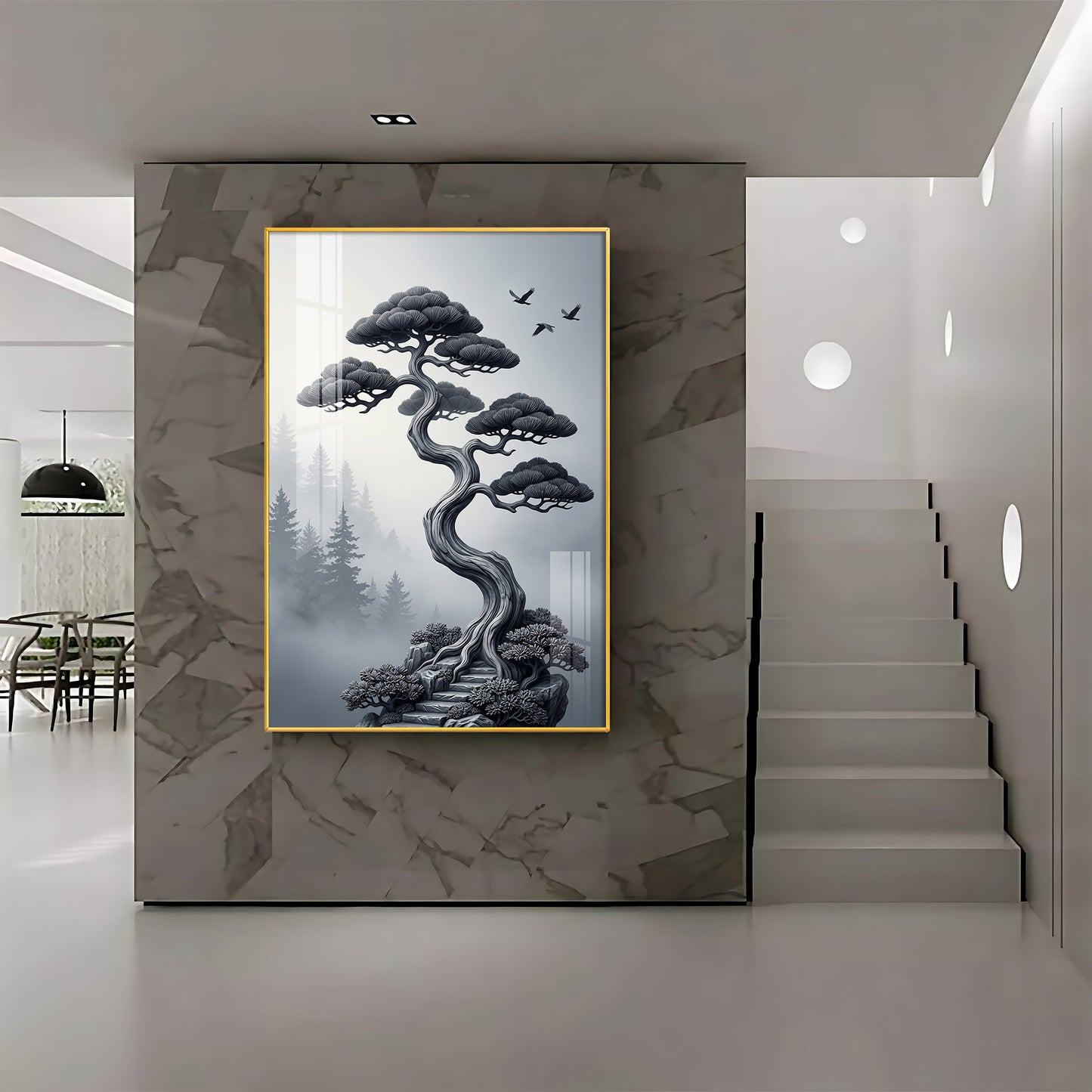 Japanese Bonsai Tree Premium Acrylic Vertical Wall Art