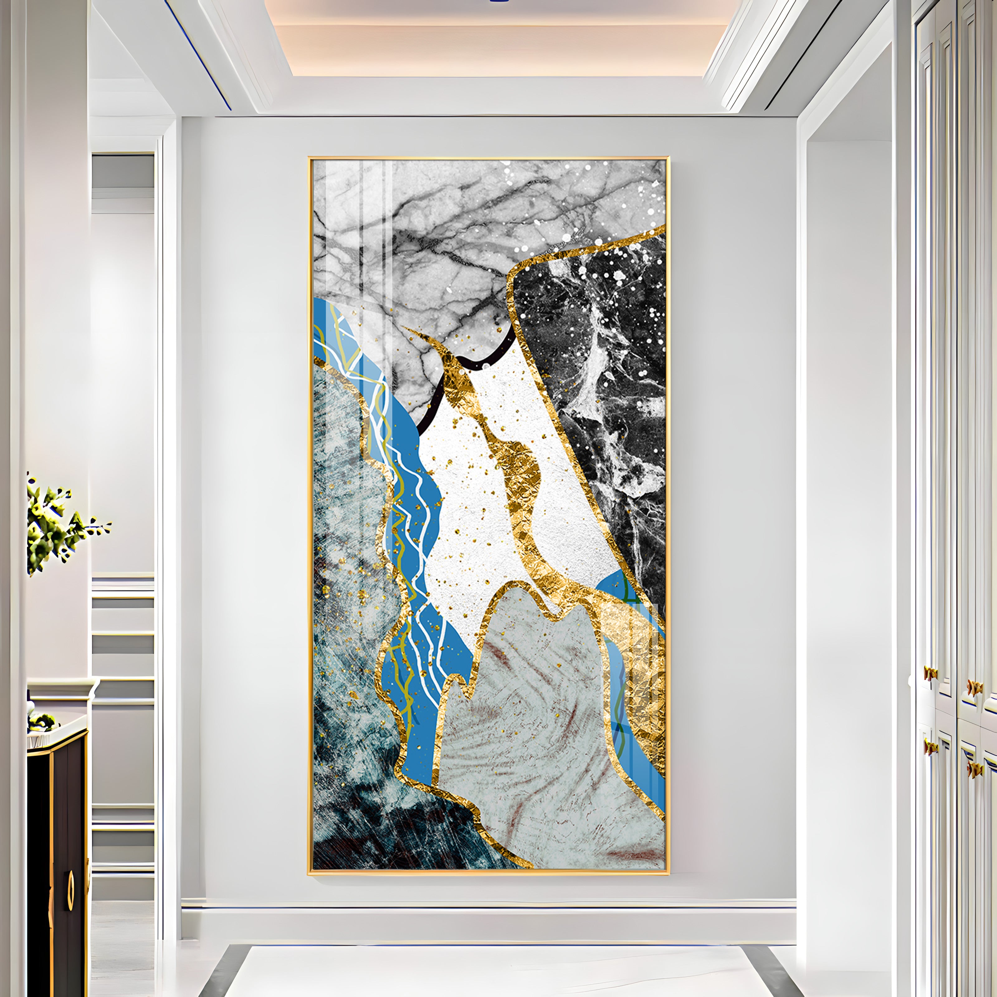 Blue Bliss Wave Premium Acrylic Vertical Wall Art