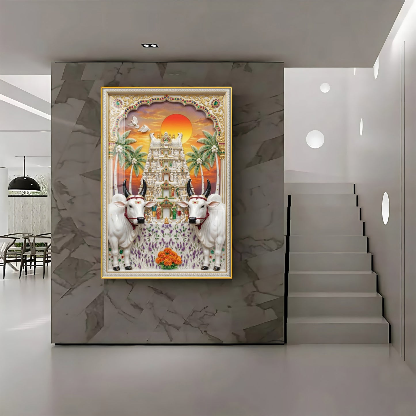 The Kamadhenu Cow Premium Acrylic Vertical Wall Art