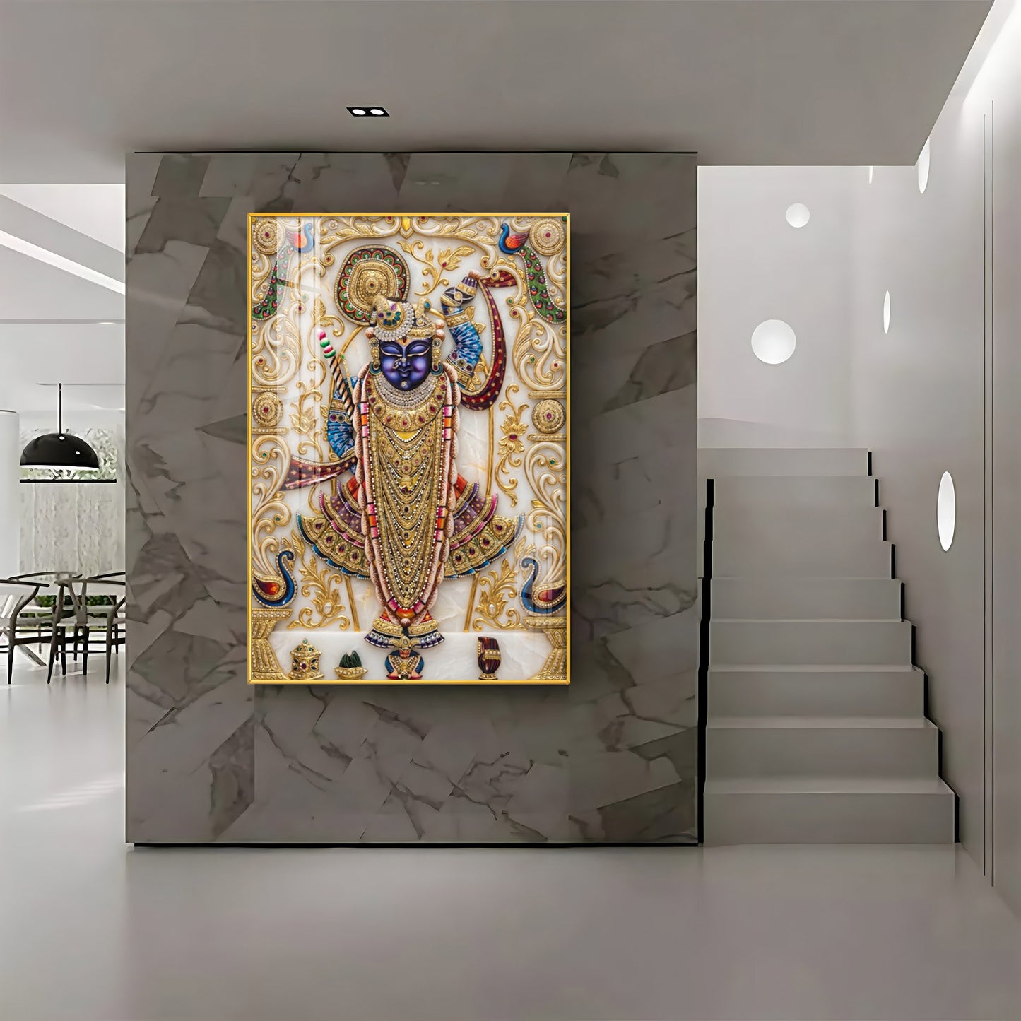 Lord Shrinathji Premium Acrylic Vertical Wall Art