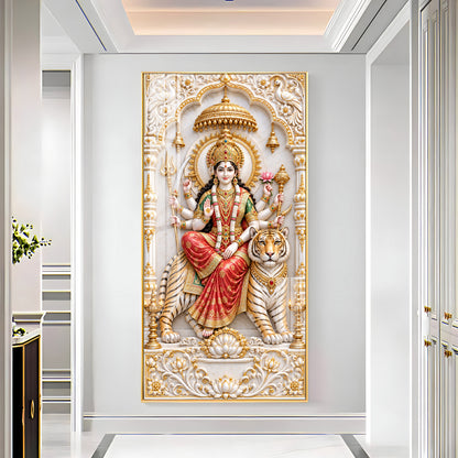 Royal Durga Maa Premium Acrylic Vertical Wall Art