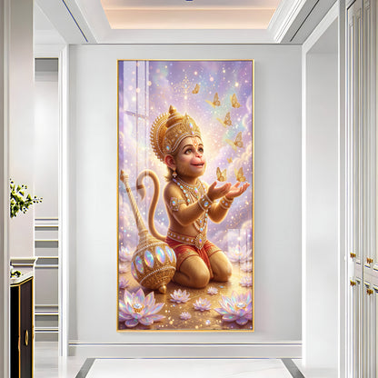 Bal Hanuman Ji Premium Acrylic Vertical Wall Art