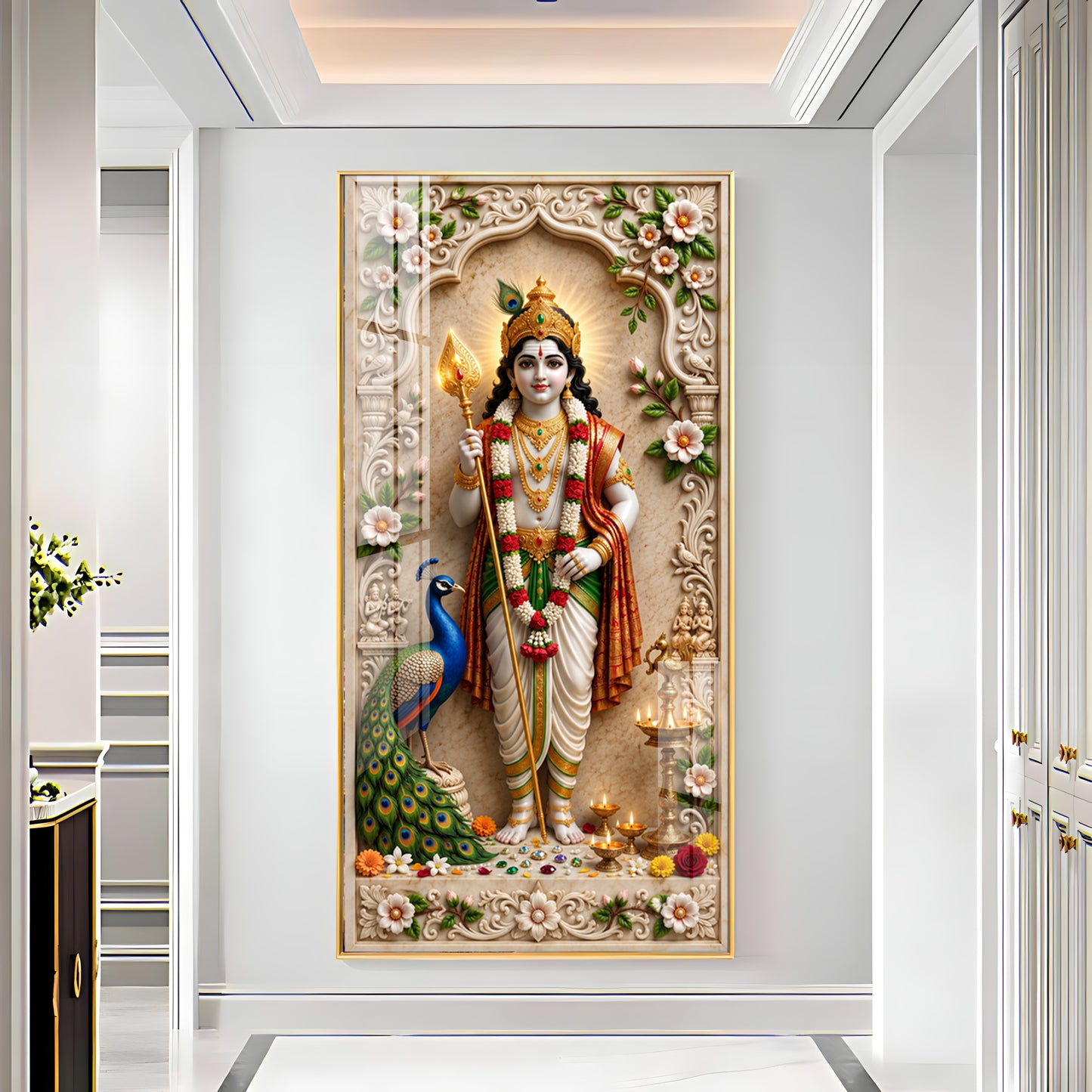 Hindu Deity Of War Lord Murugan Premium Acrylic Vertical Wall Art