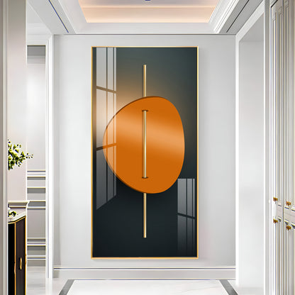 Abstract Orange Moon Premium Acrylic Vertical Wall Art
