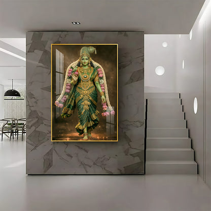 Goddess Meenakshi Blessing Premium Acrylic Vertical Wall Art