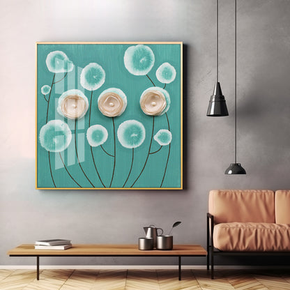 Poppy Flowers Premium Acrylic Square Wall Art