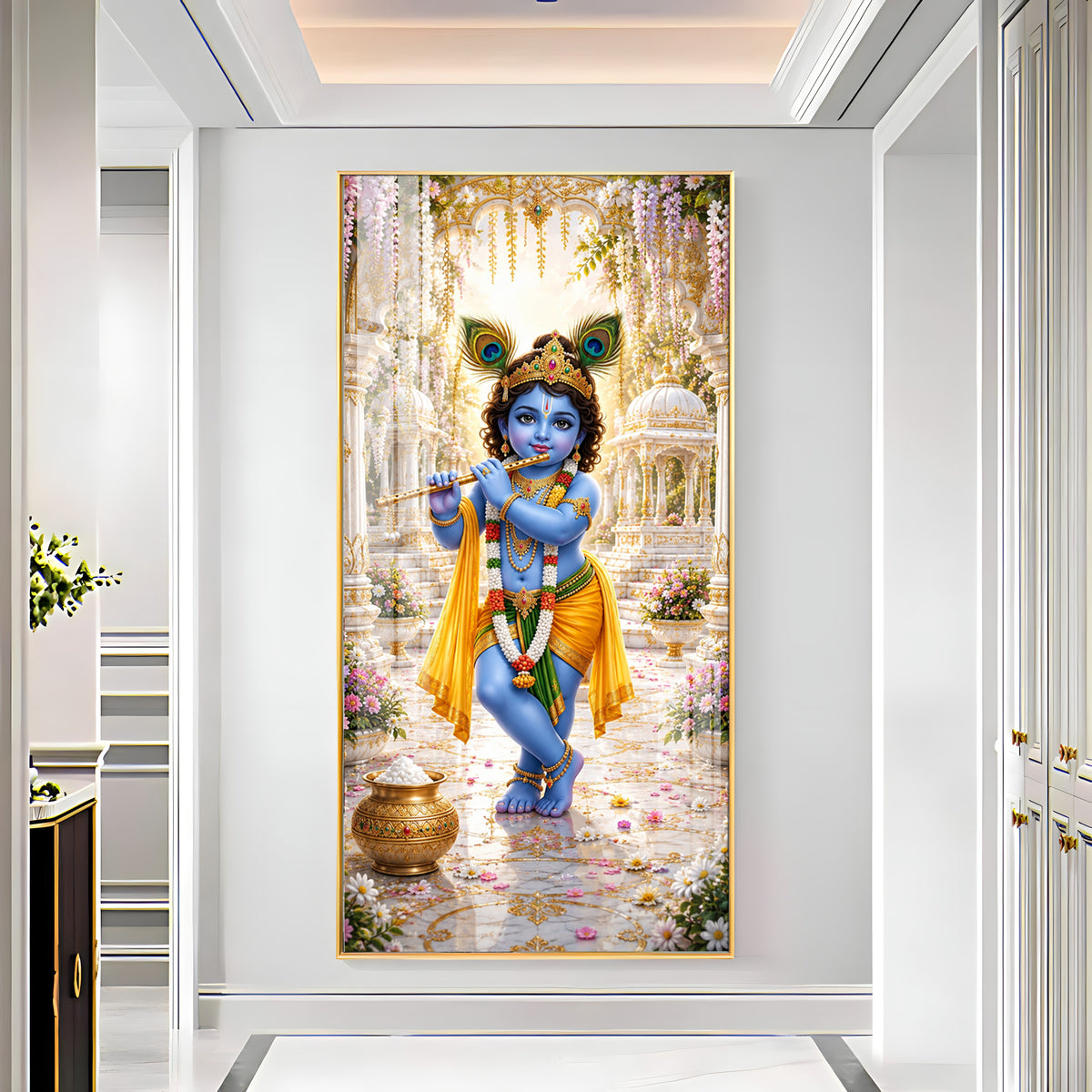 Divine Baal Gopal Premium Acrylic Vertical Wall Art