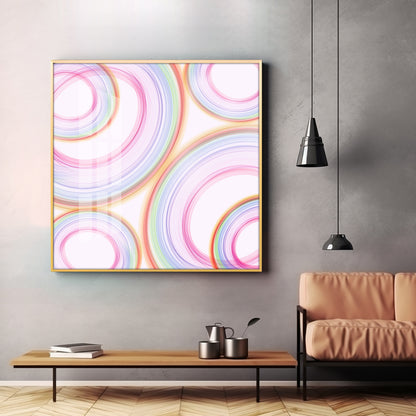 Colorful Radial Motion Effect Premium Acrylic Square Wall Art