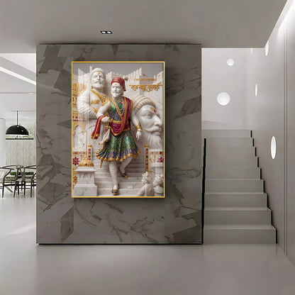 Shivaji Maharaj Premium Acrylic Vertical Wall Art