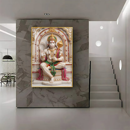 Peaceful Presence Bajarang Bali Premium Acrylic Vertical Wall Art