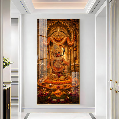Divine Salangpur Hanumanji Premium Acrylic Vertical Wall Art