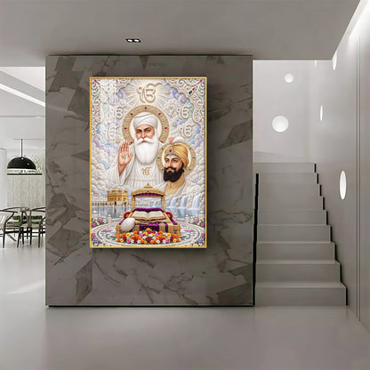 Guru Nanak Dev Ji & Guru Gobind Singh Ji Premium Acrylic Vertical Wall Art