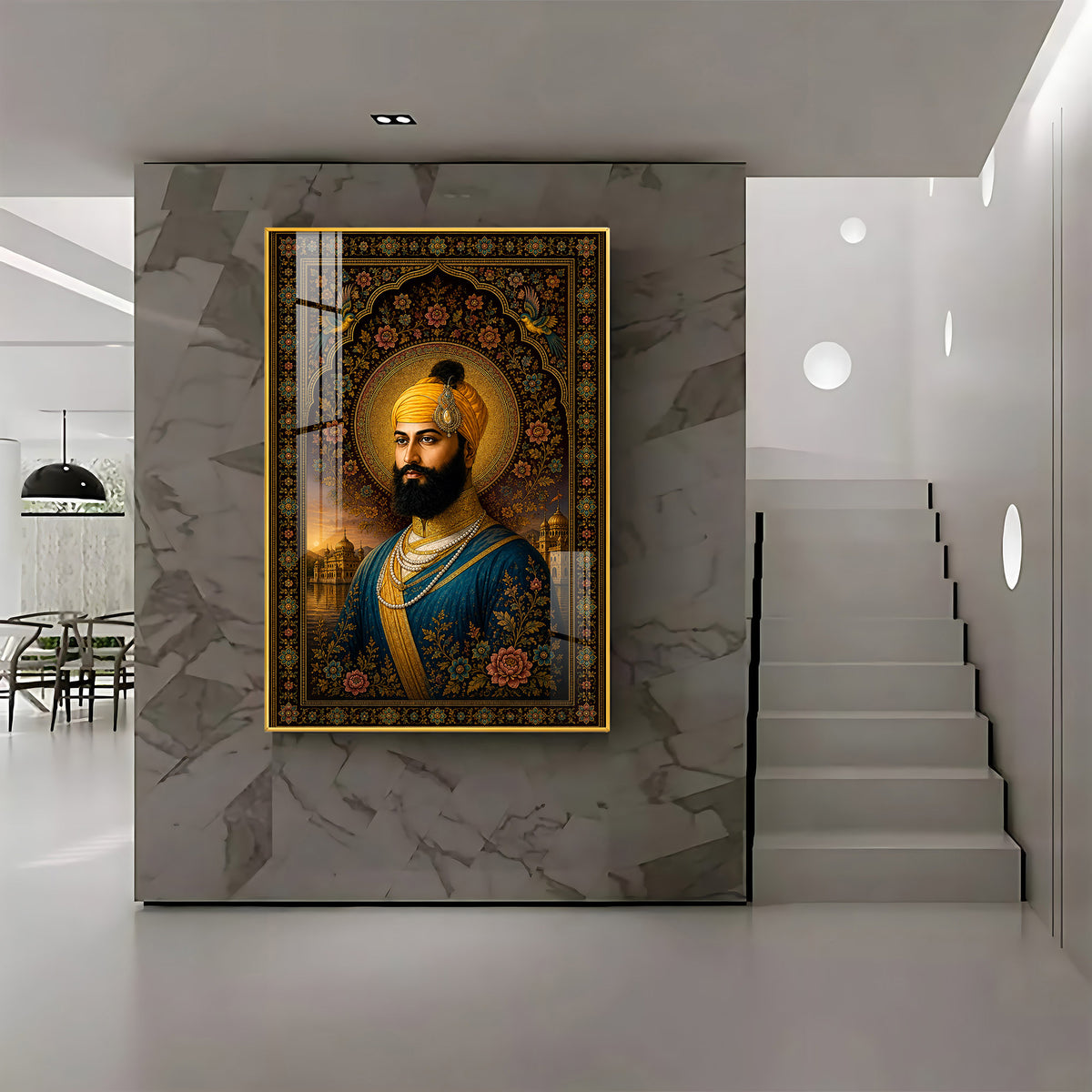 Guru Gobind Singh Ji Royal Portrait Premium Acrylic Vertical Wall Art