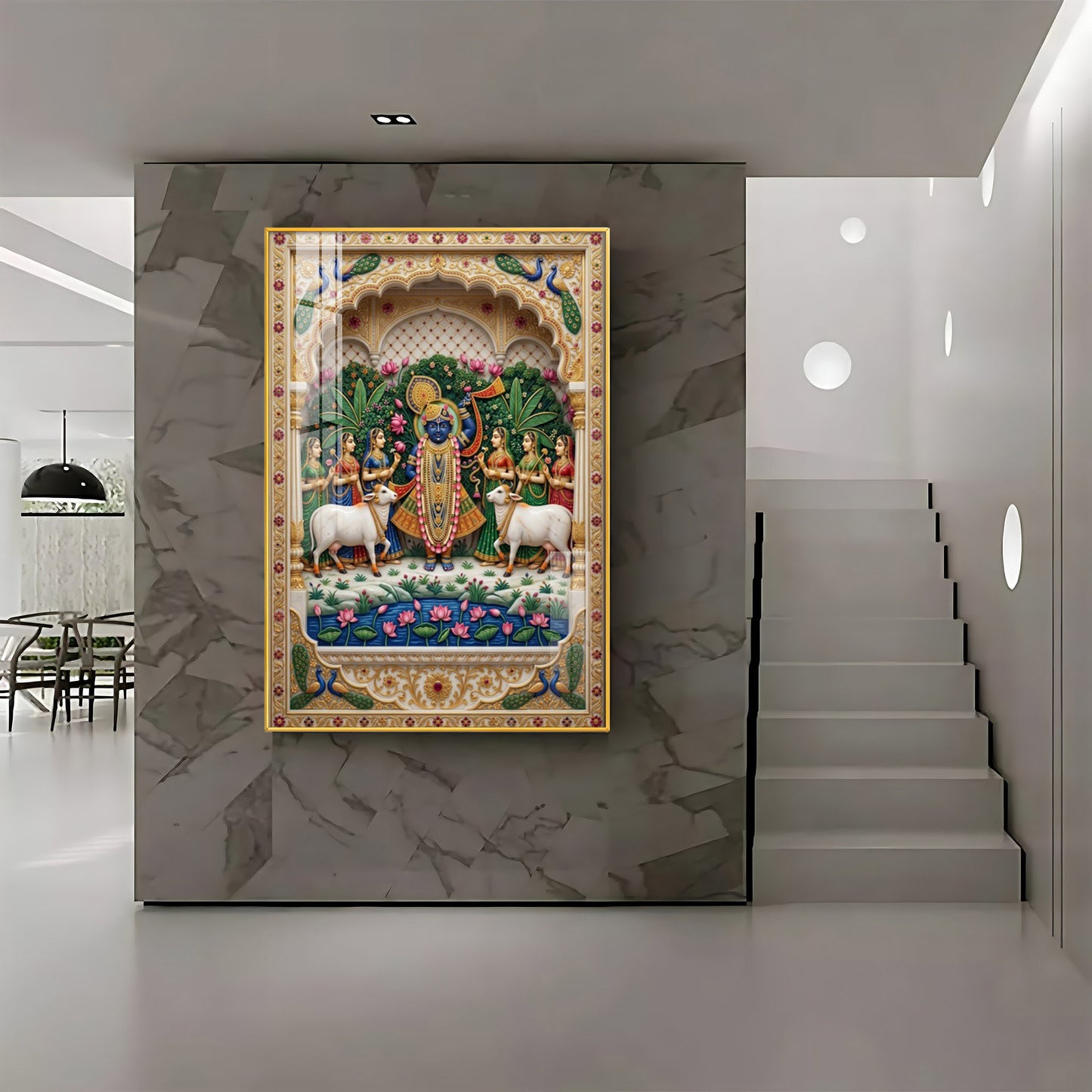 Lord Shrinathji Premium Acrylic Vertical Wall Art