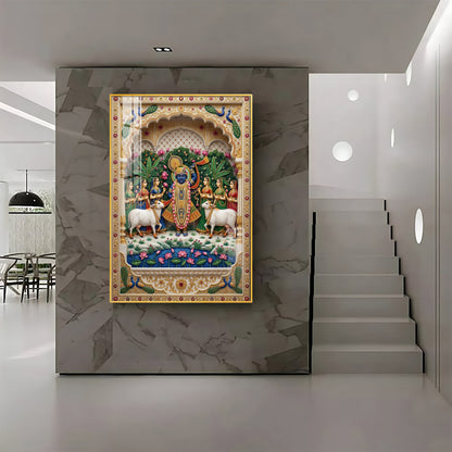 Lord Shrinathji Premium Acrylic Vertical Wall Art