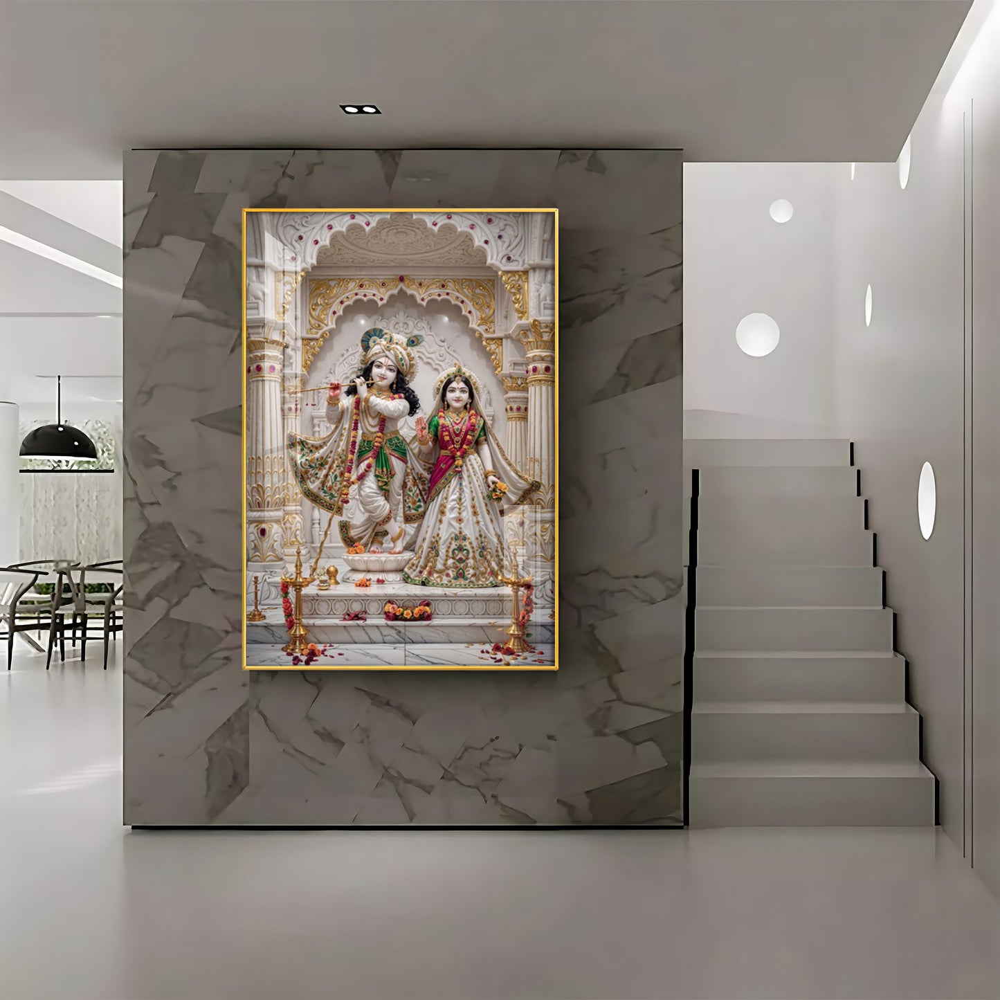 Grace Of Radha Krishna Love Premium Acrylic Vertical Wall Art