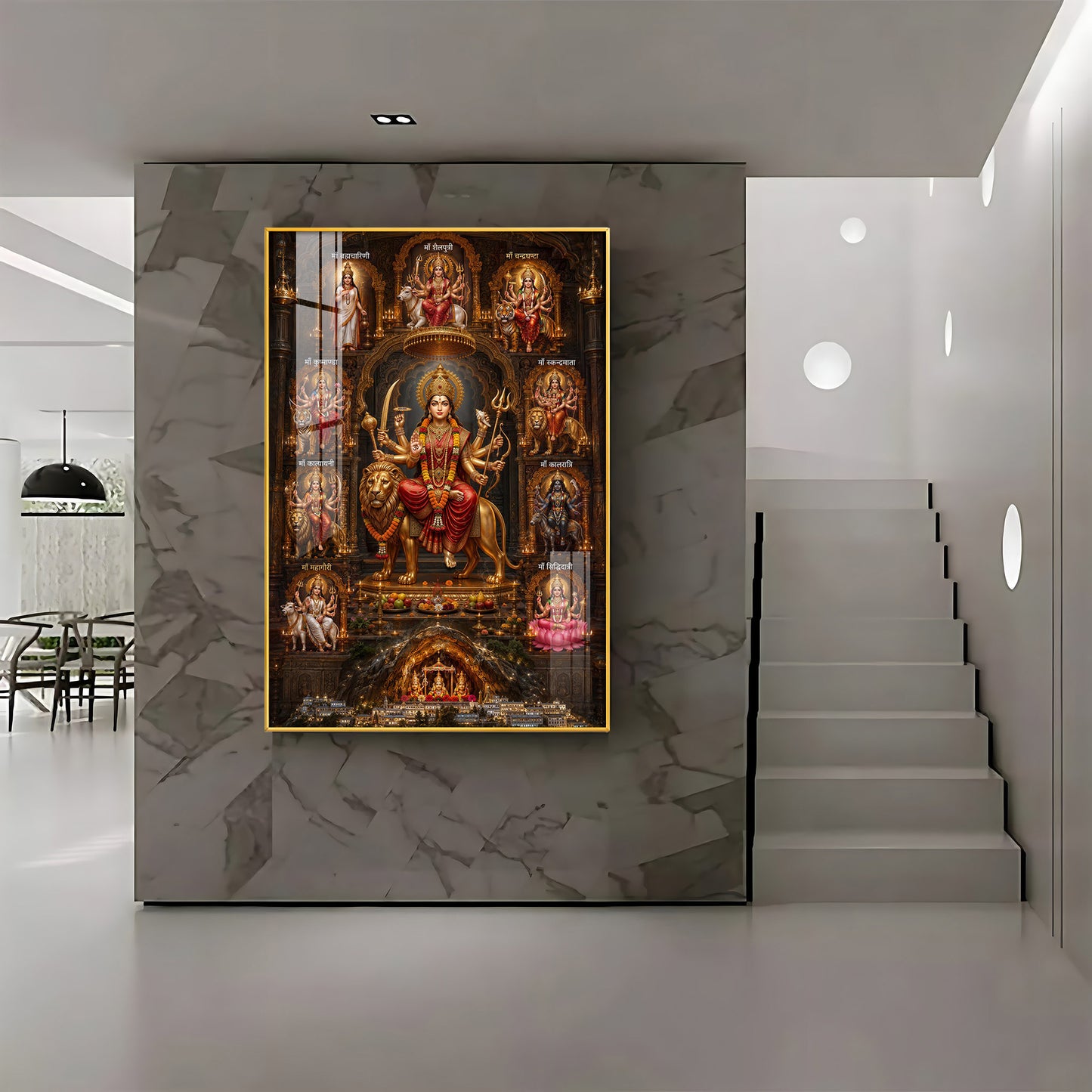 Goddess Navdurga Premium Acrylic Vertical Wall Art