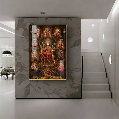 Goddess Navdurga Premium Acrylic Vertical Wall Art