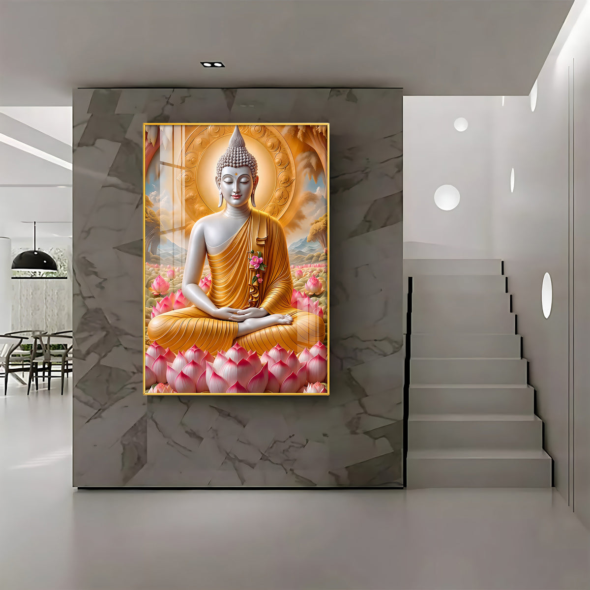 Tamatina Buddha Luxury Crystal Vertical Wall Art