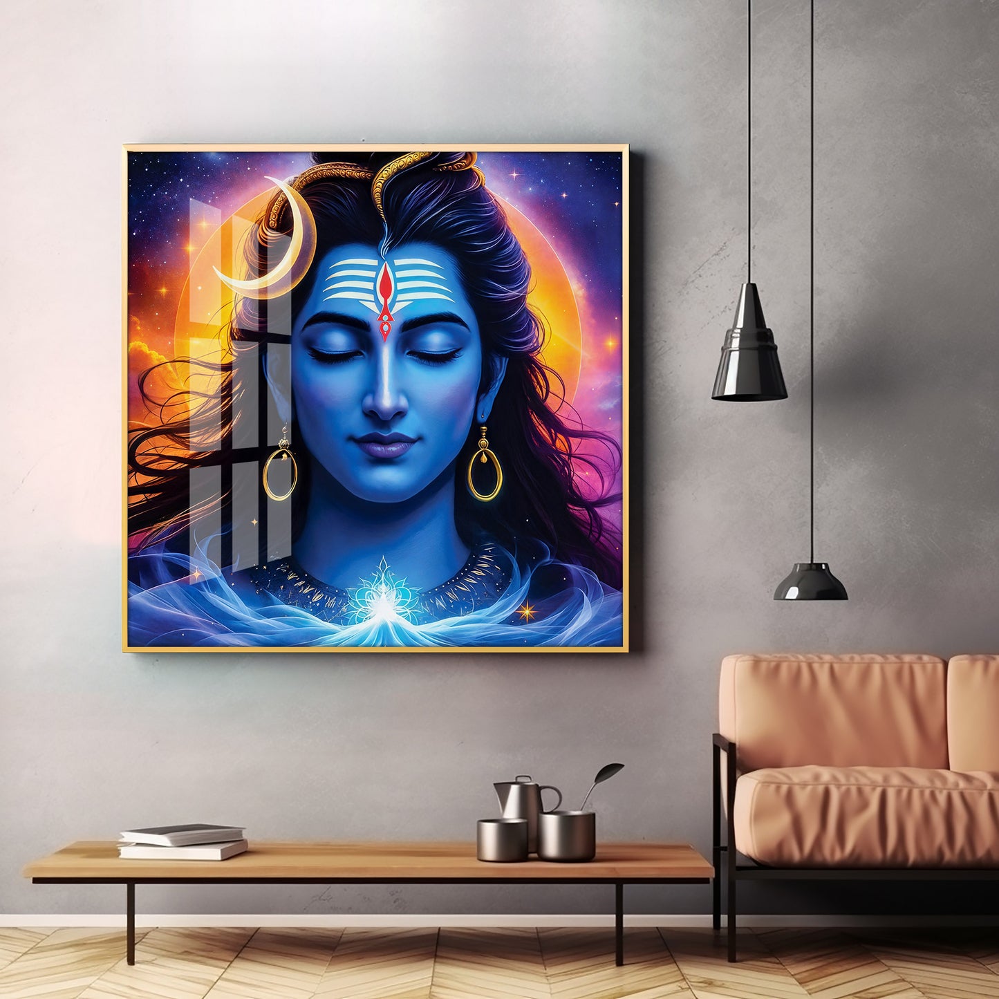 Lord Shiva Premium Acrylic Square Wall Art