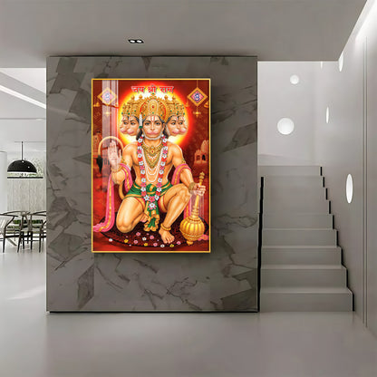 Majestic Lord Hanuman Premium Vertical Acrylic Wall Art