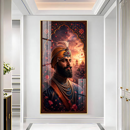 Divine Tenth Sikh Guru Gobind Singh Ji Premium Acrylic Vertical Wall Art