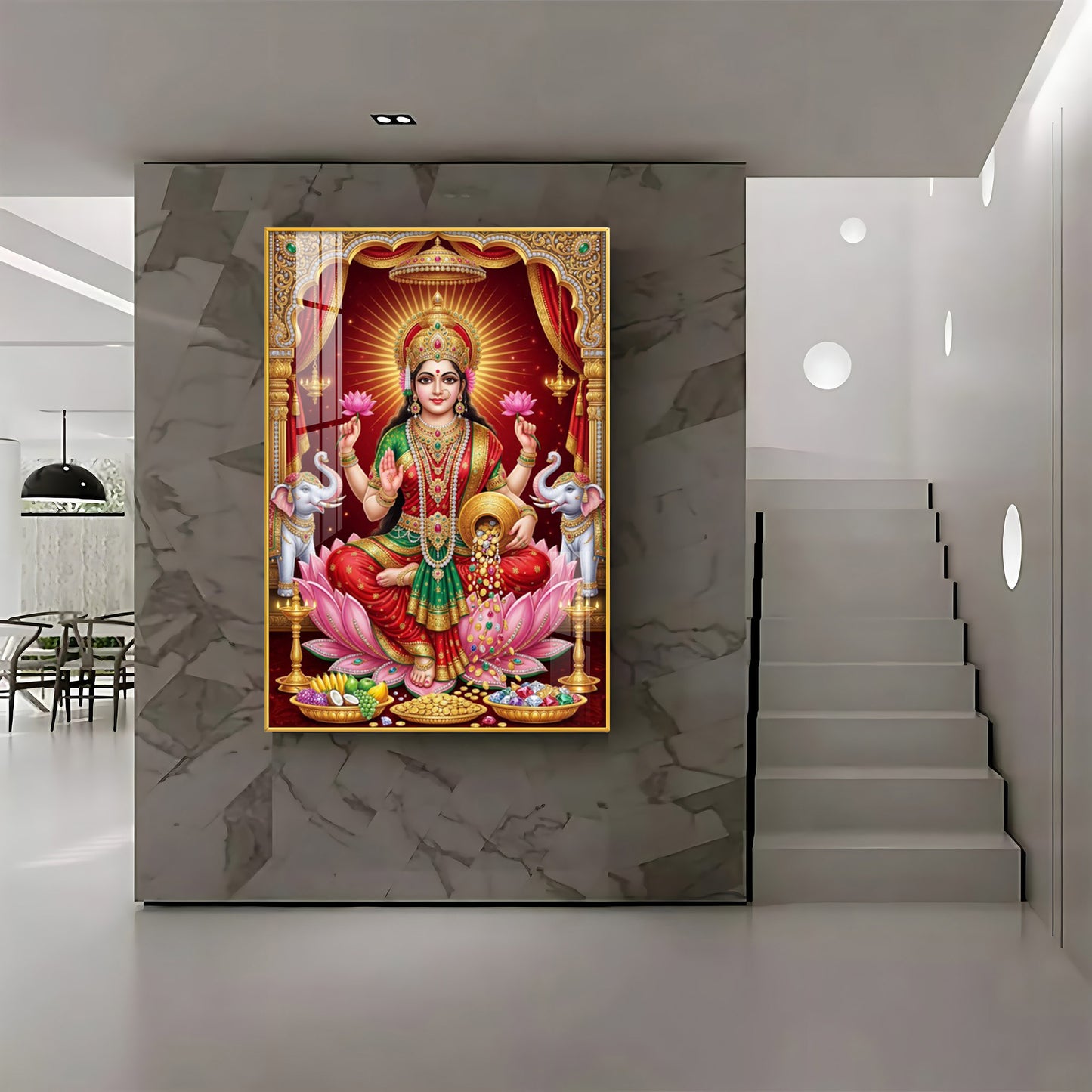 Devi Lakshmi Goddess Of Wealth Premium Acrylic Vertical Wall Art