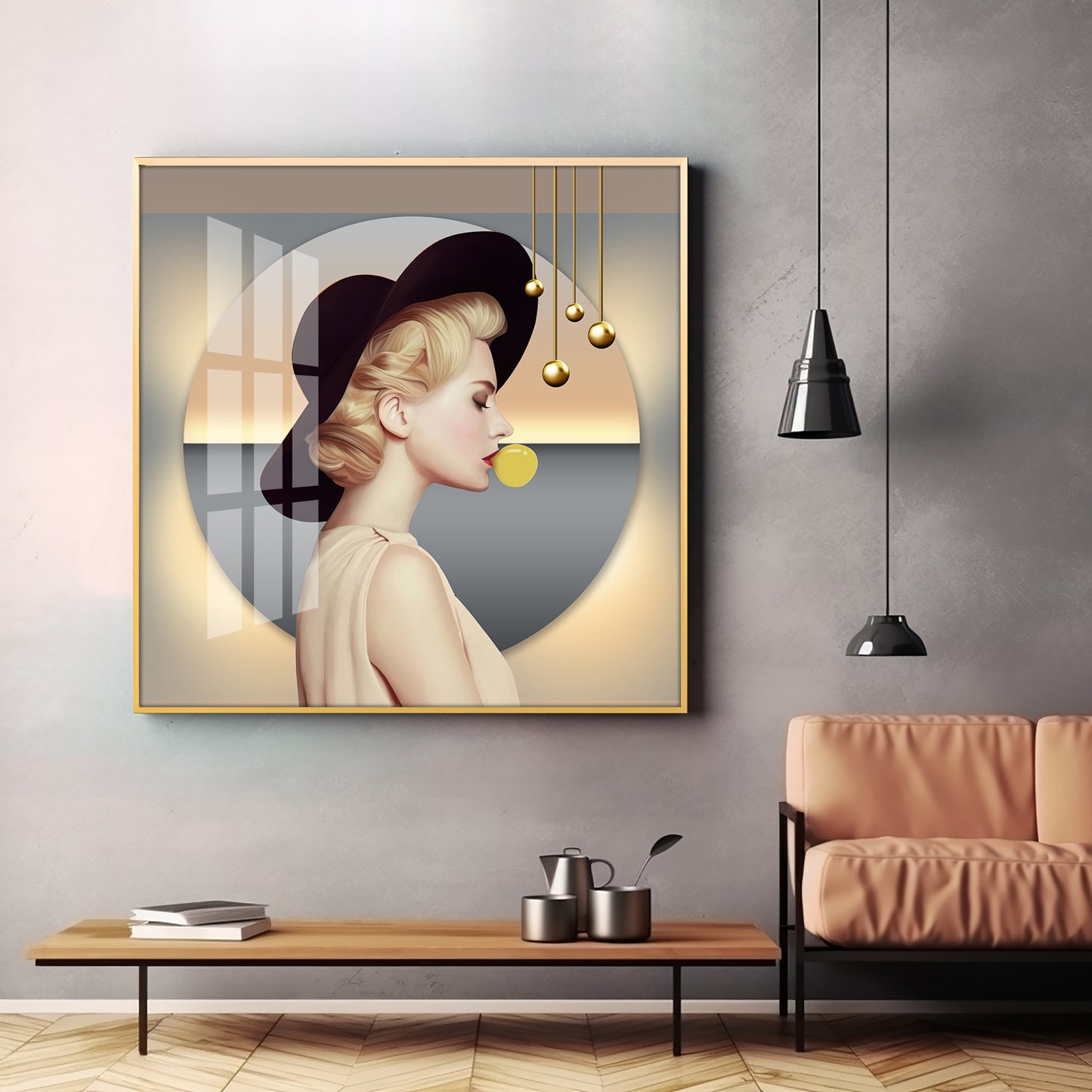 Modern Lady Premium Acrylic Square Wall Art