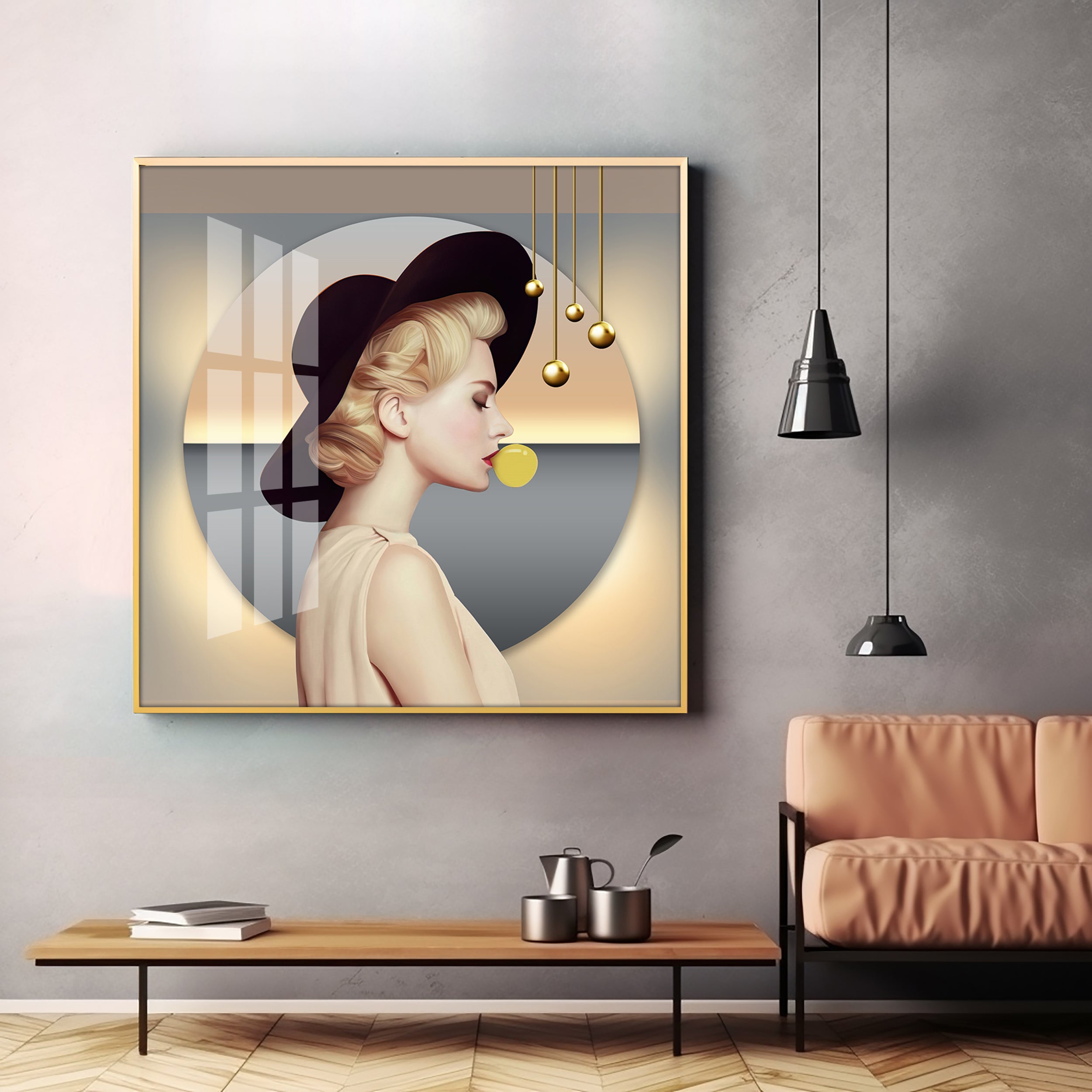 Modern Lady Premium Acrylic Square Wall Art