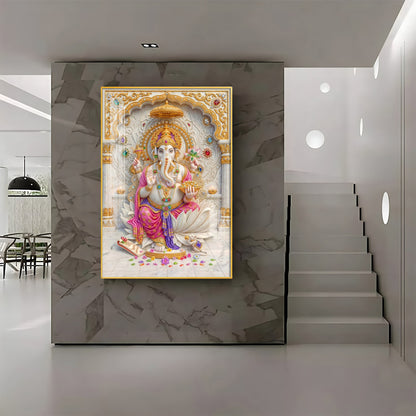 Sacred Ganpati Maharaj Premium Acrylic Vertical Wall Art