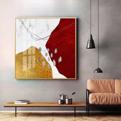 Crimson Elegance Premium Acrylic Square Wall Art