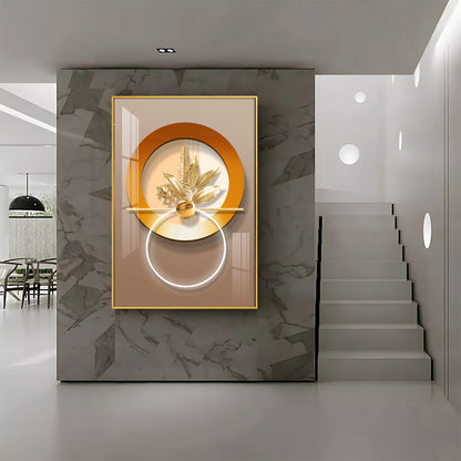 Golden Leaf Embrace Premium Acrylic Vertical Wall Art