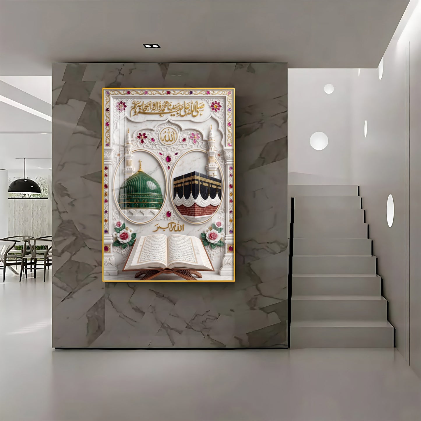The Kaaba and The Mosque Premium Acrylic Vertical Wall Art