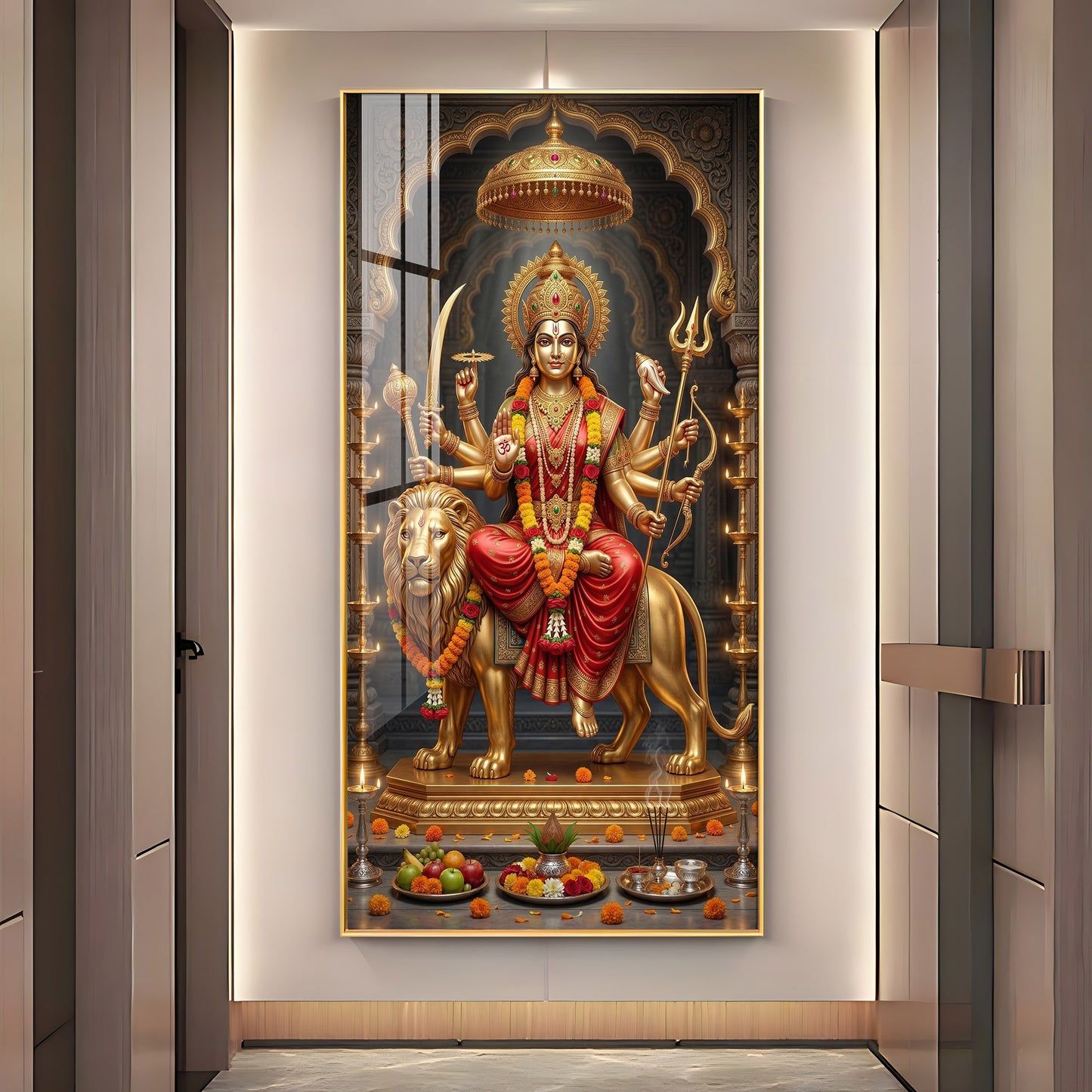 Maa Durga Blessing Premium Acrylic Vertical Wall Art